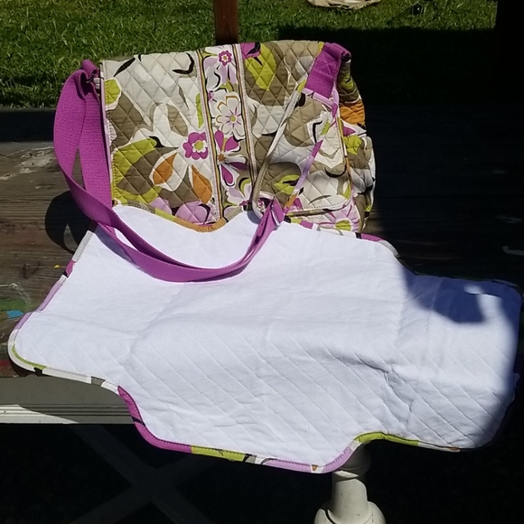 Vera Bradley Floral Messenger Baby Bag - Picture 2 of 5